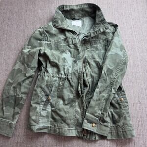 Old Navy Womens Camo Utility Jacket Green Military Field Coat Size S Small